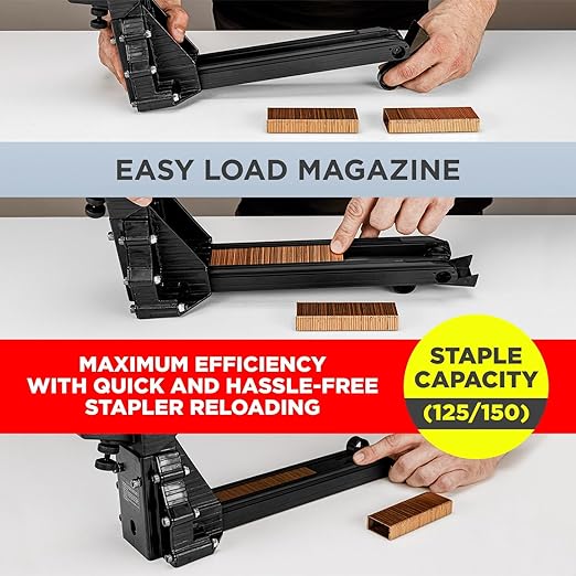 IDL Packaging HDCS-19-32 Heavy-Duty Manual Box Stapler for 1 1/4" (32 mm) Crown Staples - 3 Adjustable Depth Positions - Industrial Cardboard Stapler for Boxes and Carton Closing