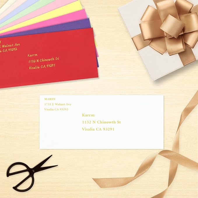 50 Pack Colorful #10 Business Envelopes, Standard Envelopes Self Seal, Letter Size Business Mailing Envelopes for Checks Letters Invoices Birthday Graduation Wedding, 4 1/8 x 9 1/2 Inch