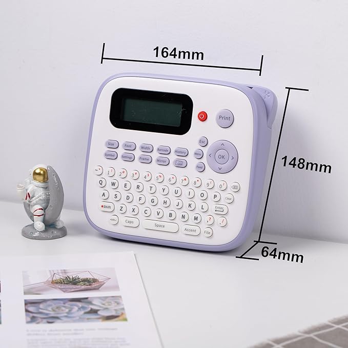 Vixic Label Maker Machine with Tapes, D210S Portable Label Maker, Label Machine with USB-C to Stay Powered, Labeler Features Chain Print to Reduce Label Wastes for Home Kids Items Office Organization