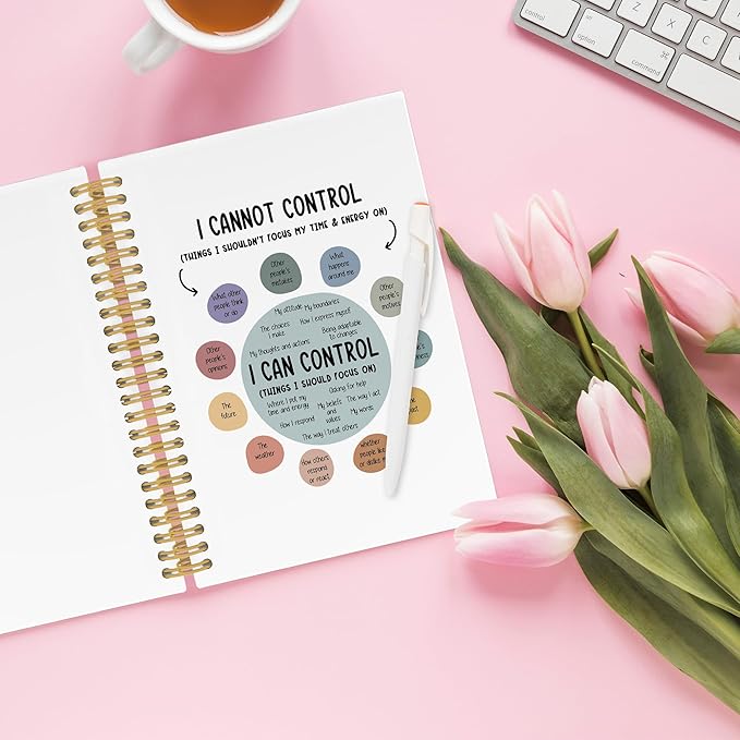 XPH Mental Health Spiral Notebook, Psychology Gifts Journaling Notebook for Note Taking, Therapist Hardcover Journals for Therapy Office 160 Pages 5.5 x 8.3 Inch, Mental Health Gifts for Women Men