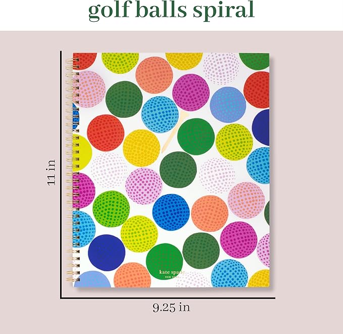 Kate Spade New York Large College Ruled Notebook, 11" x 9.5" Spiral Notebook with 160 Pages