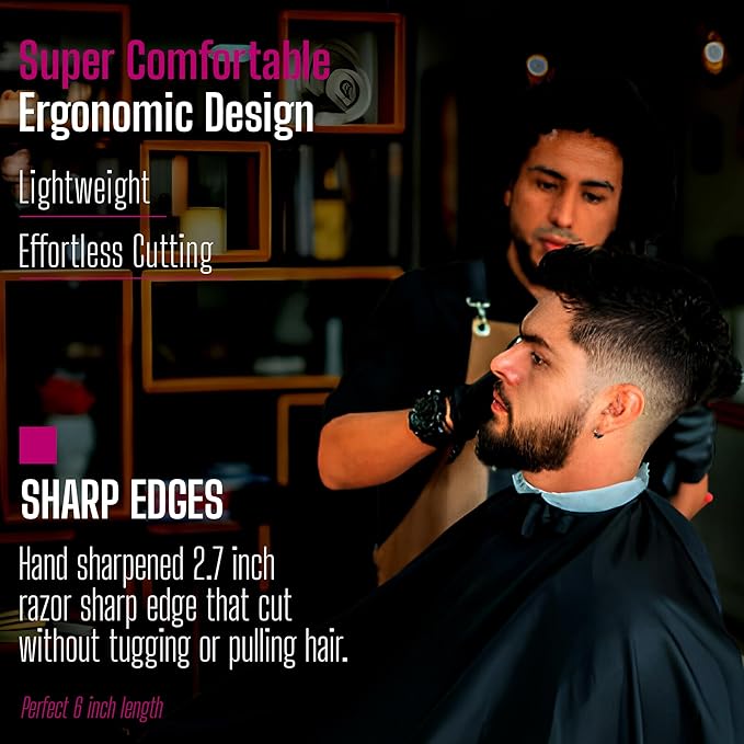 Tycon Hair Cutting Scissors Professional 6.5" – Japanese Stainless Steel, 2.7" Razor Edge Blade Barber Scissors – Ergonomic design - Precision Hair Scissors for Smooth Cutting - Salon & Personal Use