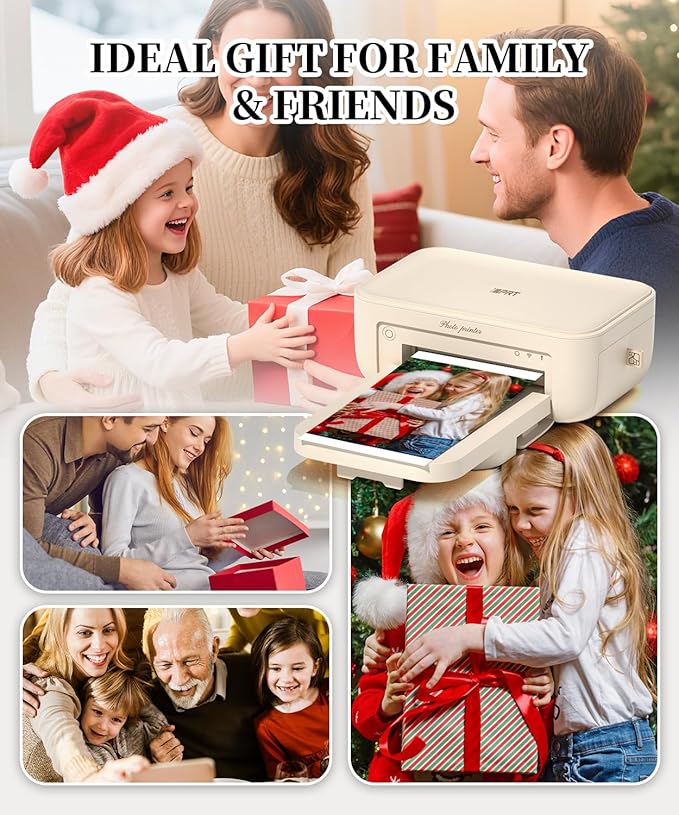 iDPRT Photo Printer 4x6,Bluetooth Instant Picture Printer with 108 Sheets & 2 Ribbons - Dye Sublimation Color Photo Printers for iPhone,Android,Smartphone,AR Video Printing&Home Photo Prints Gift