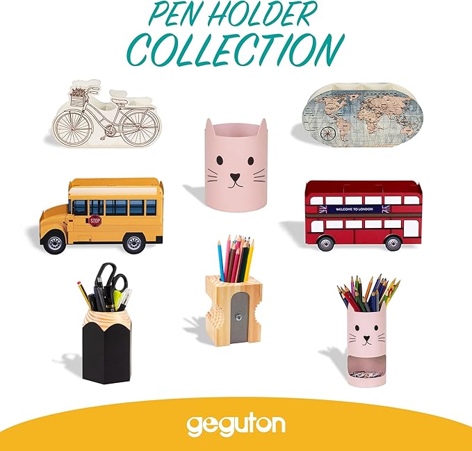 GEGUTON Bicycle Design Double Pen Holder – Steel, Multicolor – Organizes Workspace, Perfect for Bicycle Lovers, Great Gift – Fun Collection