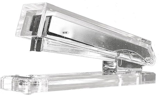 Kantek Clear Acrylic Desk Stapler, Large Capacity Holds a Full Strip of Standard Staples, 1.4" x 6" x 2.3", Non-Skid Feet, Office Organizer, Desk Accessory