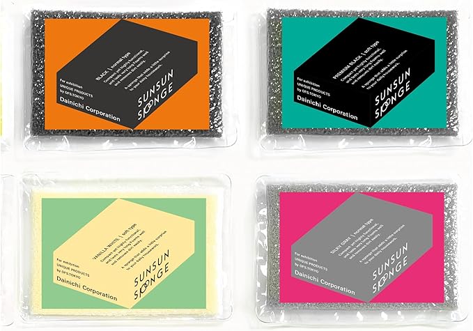 [SunSun Sponge] Kitchen Sponge 4-Pack, Multi-Purpose for Dishwash, Bath, and Stovetop, Excellent Drainage & Rich Lather, Durable & Long-Lasting, Kitchen & Household Essentials, Premium Black