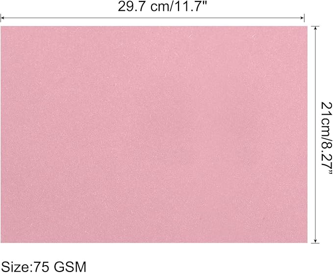 MECCANIXITY 50 Sheets Colored Copy Paper 8.5 x 11 Inch Printer Paper 80gsm Pink for Office Printing, Document Copying, Invitations, Forms, Art Projects