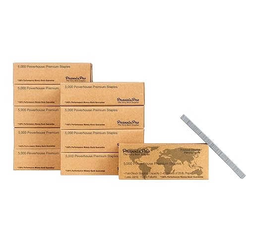 Powerhouse Premium 26/6 Standard Staples - Full-Strip Chisel Pointed Bulk Staples, Compatible with Standard Staplers, Ideal for Office & Heavy Duty Use (50,000)