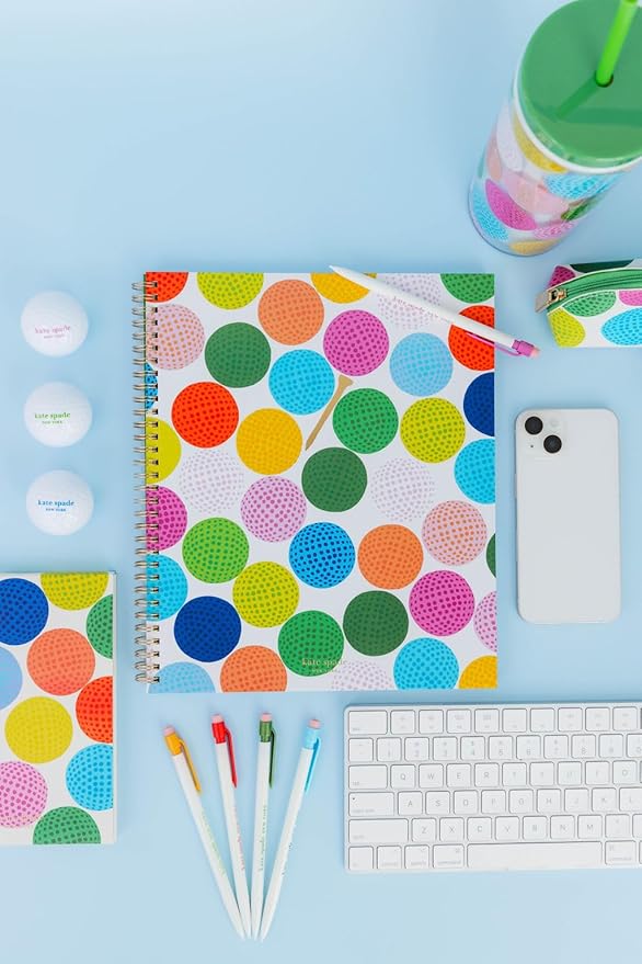 Kate Spade New York Large College Ruled Notebook, 11" x 9.5" Spiral Notebook with 160 Pages