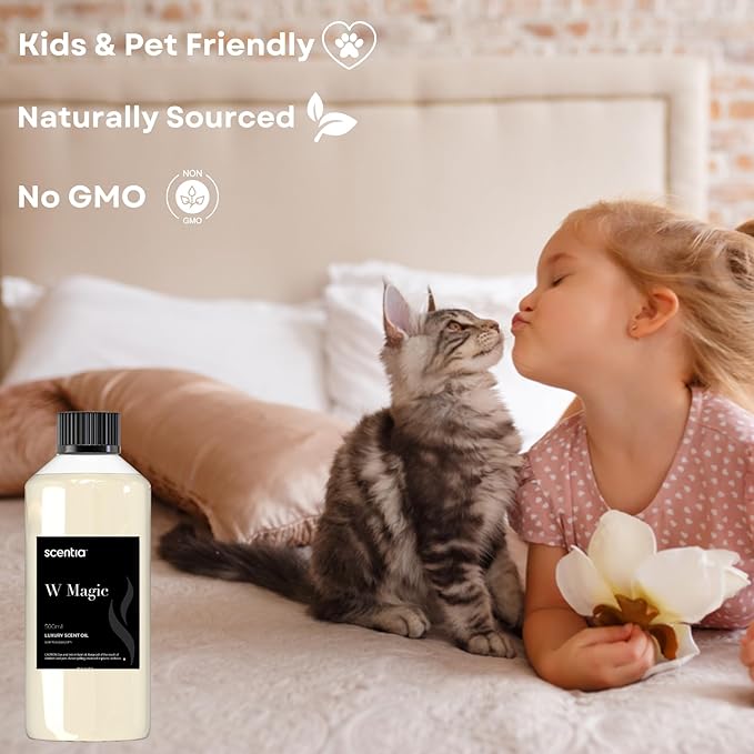 Scentia W Magic Hotel Diffuser Refill Oil Inspired by W Signature Hotel - 500 mL 16.9 fl oz - Fragrance Oil Blend Bergamot, Lemongrass & Jasmine for HVAC Diffuser