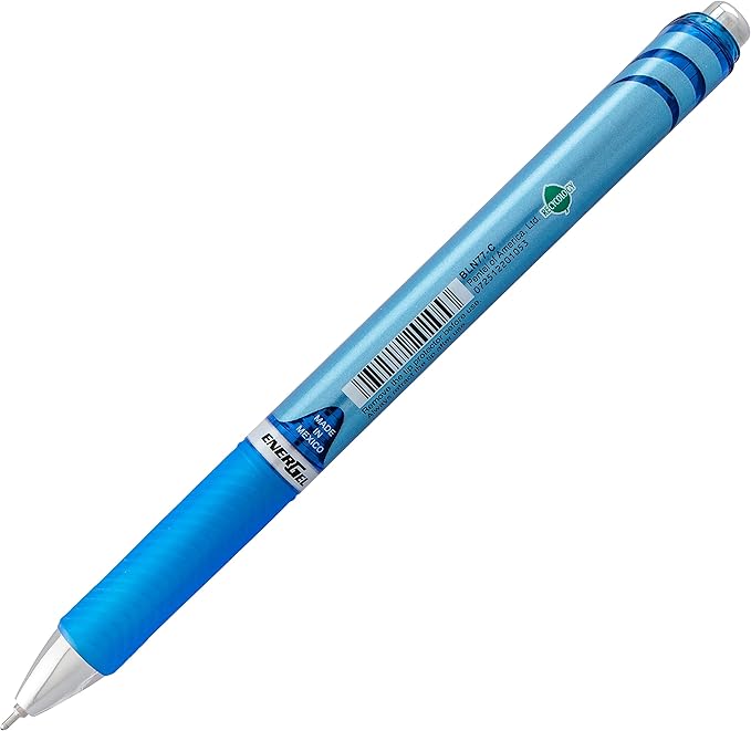 Pentel EnerGel RTX Retractable Premium Liquid Gel Pen, (0.7mm) Needle Tip, Ultra Smooth, Medium Line, Blue Ink 10 Pack