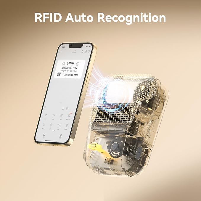 NIIMBOT B1 Barcode Label Maker, Bluetooth Thermal Label Printer, Portable Sticker Maker for Home Organization, Mailing, Bakery,Grocery, Small Business, Compatible with Phone Computer,Sky Grey