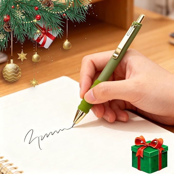 Linbsunne Gel Pens Black Ink Pen 0.5mm fine Point Pens Smooth Writing Retractable Office Supplies (Vintage-12 pcs)