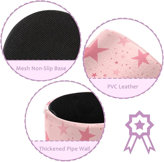 Pen Holder Pencil Holder for desk, Round Desktop Organizer Star Pink Pencil Cup for Office, School, Home and Stationary Supplies