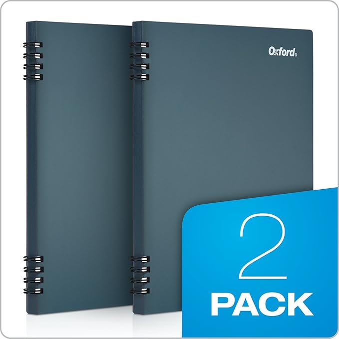 Oxford Stone Paper Notebook, School Notebook, Smooth Note-Taking Pad, Journal for Writing, 5-1/2" x 8-1/2", Blue Cover, 60 Sheets, (161641) | (Pack of 12)