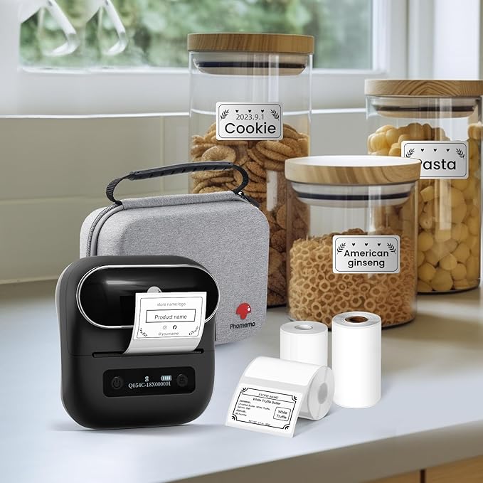 Phomemo EVA Hard Case for Label Maker Printer M110/M120/M150/M220/M250/M100/M221, TP31 Tattoo Stencil Printers - Holder for Label Machines with Tape, with Mesh Pocket for Accessories (Case Only)