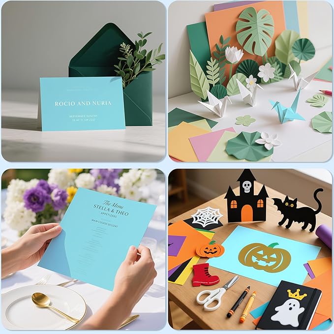 160 Sheets Cardstock Paper 8.5 x 11 Heavyweight Weight 200gsm Blue Card Stock Paper Printing, Crafts, Invitations | Smooth Printer Cardstock Paper | Bulk Construction Paper DIY & Professional Use