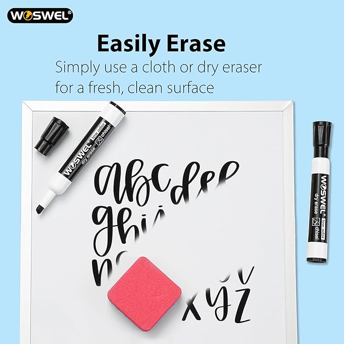Dry Erase Markers, Chisel Tip Whiteboard Markers, Low Odor Thick Dry Markers, 50 Bulk 5 Assorted Colors (Black/Blue/Red/Green/Purple) for Kids/Teachers, Classroom, Office & Home Use