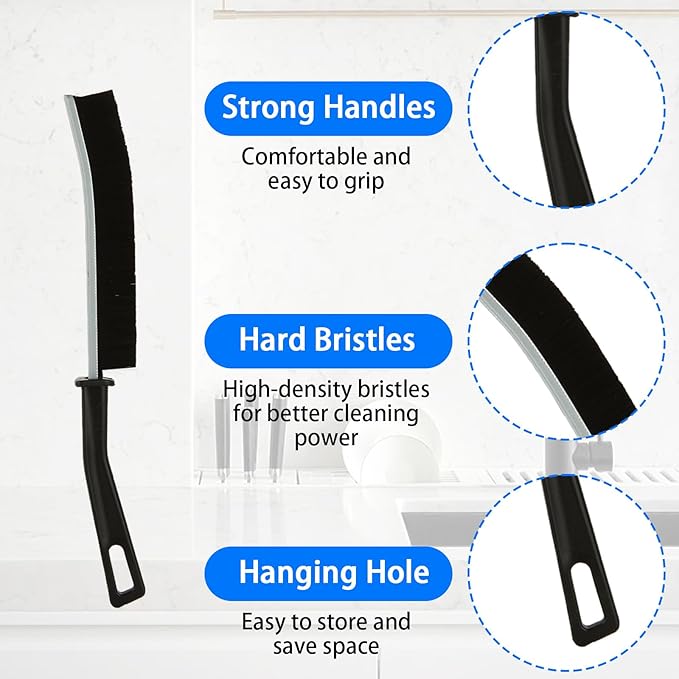 Oungy 30 PCS Hard Bristle Crevice Cleaning Brush Corners Cleaning Brush Tool Slim Gap Scrubbing Tool Thin Grout Cleaner Brush for Bathroom Kitchens Window Tracks