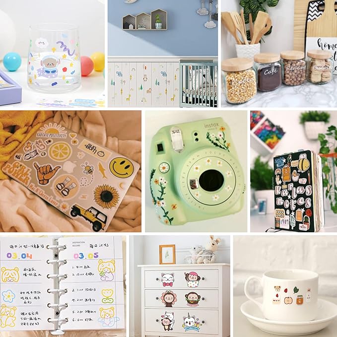 HTVRONT Printable Vinyl Sticker Paper - 70 Sheets Glossy Waterproof Sticker Paper for Inkjet Printer & Laser Printer, Dries Quickly & Tear Resistant, 8.5"x11"