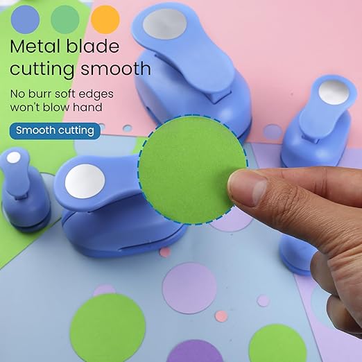 MyArTool Circle Hole Punch Set, 3/8 Inch, 5/8 Inch, 1 Inch, 1.5 Inch, 2 Inch, 5 Different Size Circle Paper Punch for Scrapbooking, Card Making, DIY Photo Albums, Gift Tags, Homemade Confetti