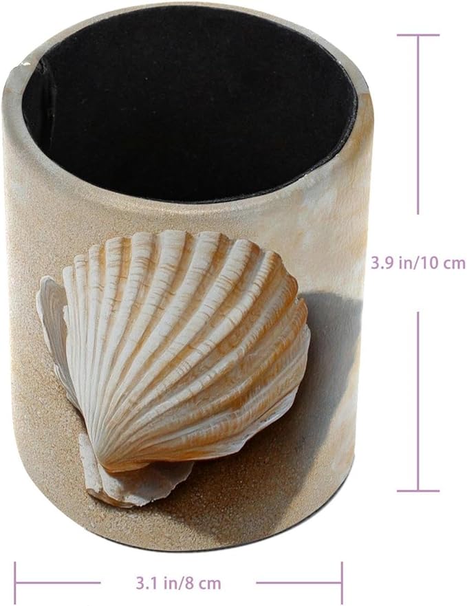 Pen Holder Cup for Desk, _Shell Sand (2) Pencil Cup Holder for Desk Office Pen Organizer