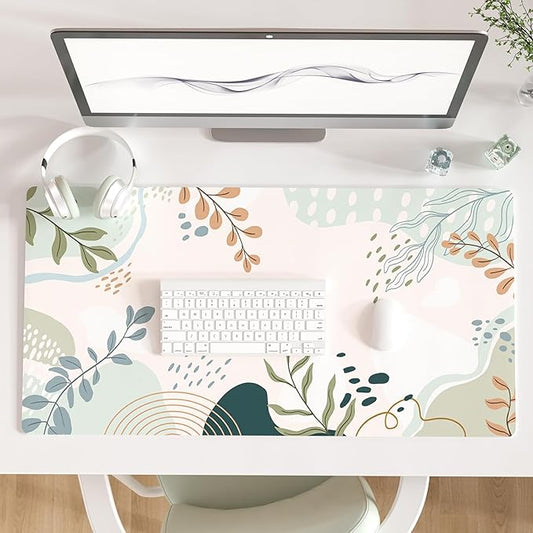 Colorful Star Large Mouse Pad, Green Pink Waterproof Desk Mat, Abstract Boho Double Sided Computer Gaming Mouse Pad, XXL Full Desk Mousepad Non Slip Desk Pad for School Office Home 31.5" x 15.7"