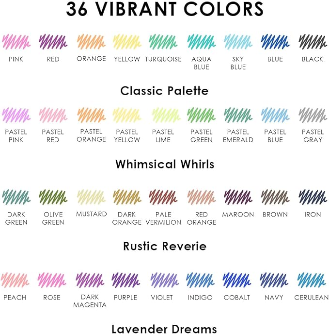 Grabie Erasable Gel Pens, 9 Colors Erasable Pens Multicolor, Make Mistakes Disappear, 0.6mm Medium Point Rollerball Tip Colored Pens for Drawing Writing Planner, Smooth Writing (Whimsical Whirls)