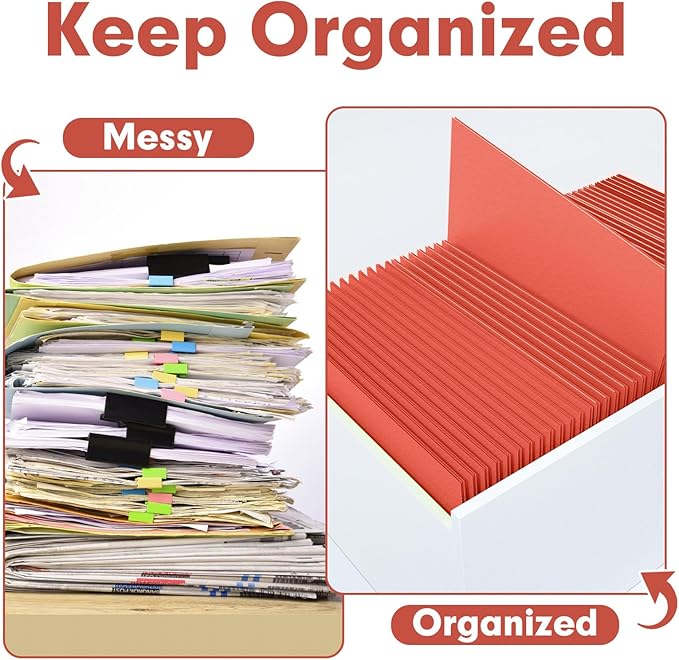 Two Pocket Folders, PANDRI 50 Pack 2 Pocket Folders, Letter Size Paper File Folder for School Office Home Business, Red