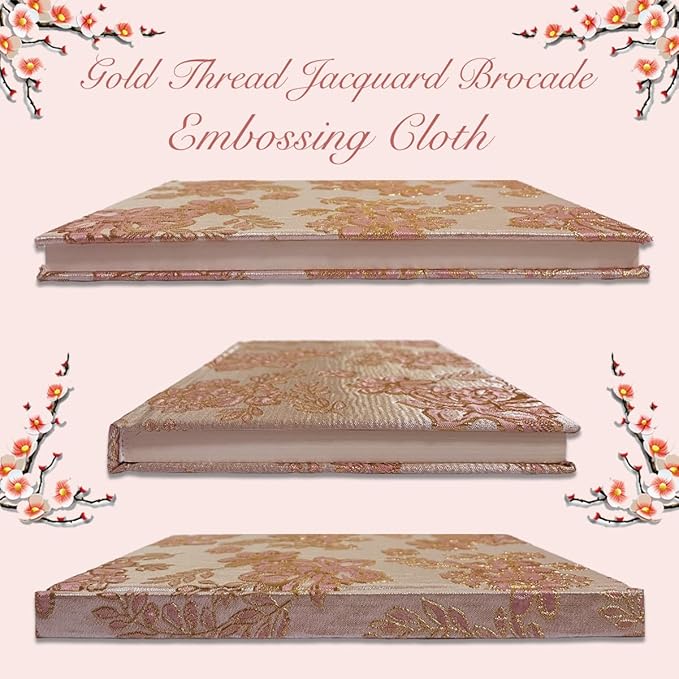 Hardcover Journal, Flower Notebook, A5, 6x8, Lined Pages, Lay-flat, Beautiful Journal for Women, Journal for Writing, Personal Notebook, Self Care Journal, Plum Blossom, Pink, Wintersweet