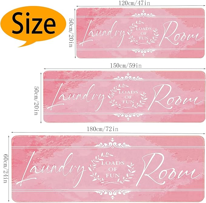 Laundry Room Rug Runner 20"X59" Non Slip Farmhouse Mats Organization and Washable Floor Long Rugs for Laundry Room Accessories Mudroom Kitchen Bathroom Area Rugs Decor