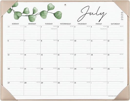 Cabbrix Desk Calendar 2025-2026 with Desktop Mat, Large Desk Pad Calendar 21" x 16-1/2" July 2025 to December 2026, Desk Blotter Calendar for Home School and Office, Apricot