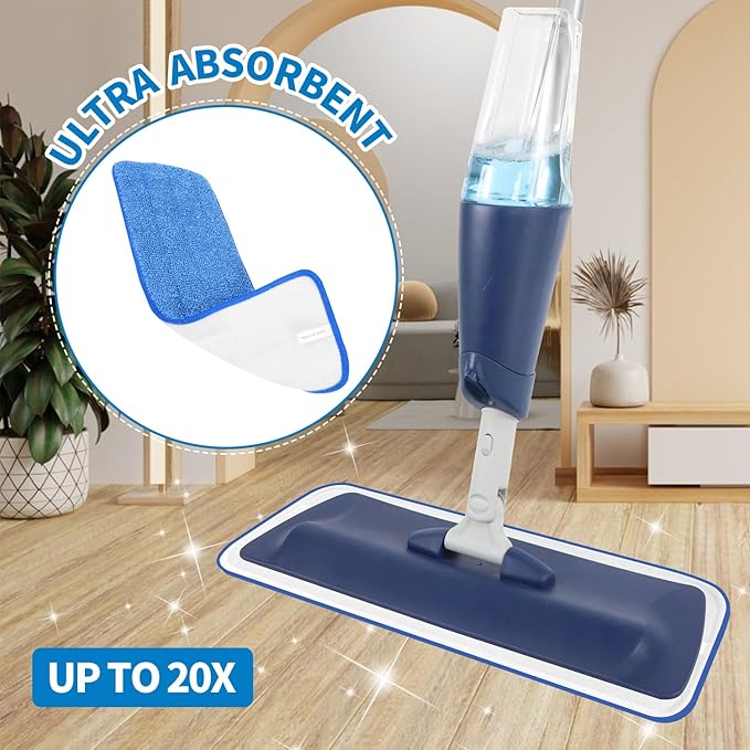 3 Pack Microfiber Reusable Mop Pads for Bona Mop, Wet/Dry Floor Cleaning Refill Mop Pads, Spray Mop Hard Wood Floor Mop Pads Refills, Machine Washable Power Mop Pads Replacement