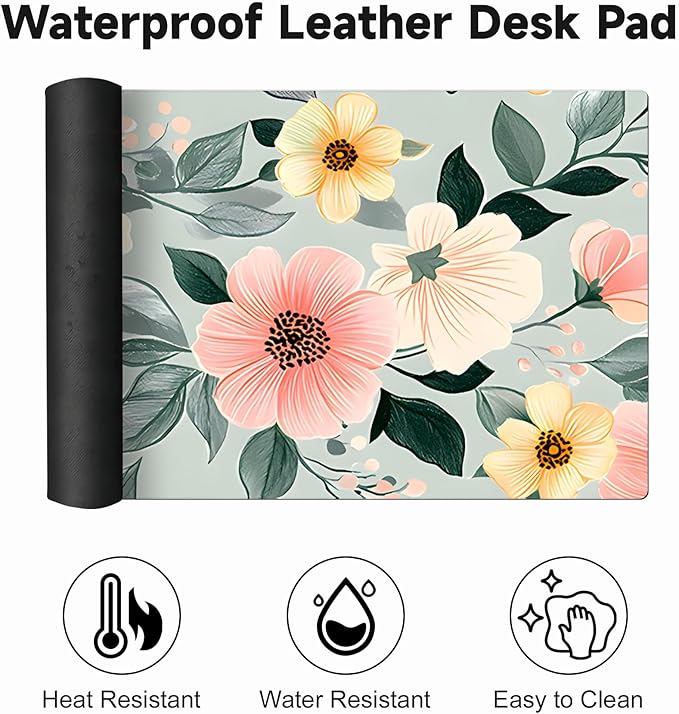 Large Gaming Mouse Pad (31.5"x11.8") - XXL PU Leather Waterproof Desk Mat with Non-Slip Rubber Base for Keyboard, PC & Office