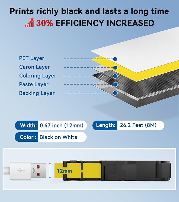 TZe-631 TZ 12mm 0.47 Laminated Black on Yellow Compatible with P Touch Label Tape TZe631 Refills for Ptouch PTH110 PT-D220 D210 D400 D600 H103W 2040 Label Maker, 4-Pack