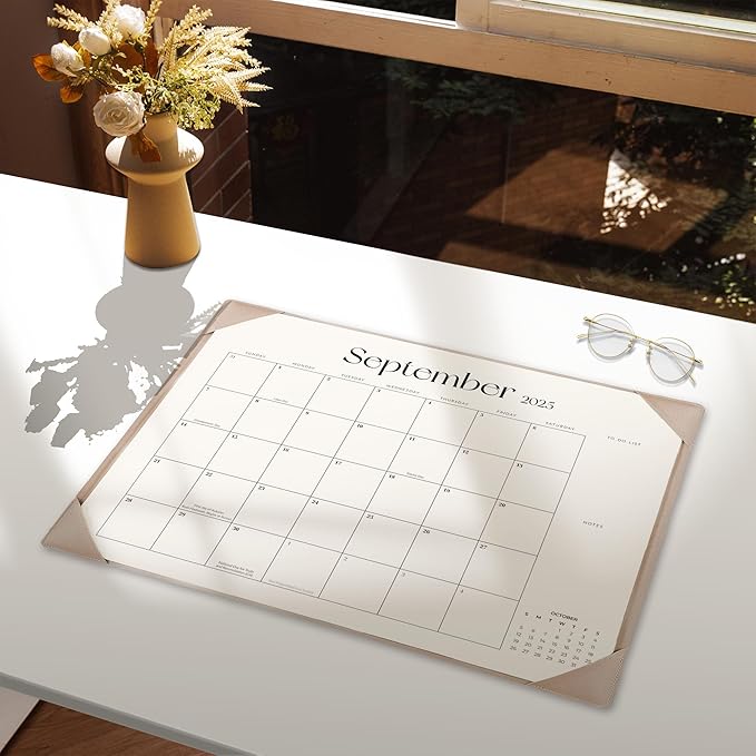 Large Desk Calendar 2025-2026 with Desk Mat, Desktop Calendar 18 Monthly Runs From July 2025 to December 2026, Desk Pad Calendar 22 x 17 Inch Perfect for Planning, Organizing, and Scheduling Your Life (Apricot)