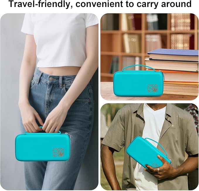 BOVKE Hard Travel Case for Texas Instruments TI-84 Plus CE/TI-84 Plus/TI-83 Plus CE/TI-83 Plus/Casio fx-9750GIII Graphing Calculator, Mesh Pocket for USB Cables, Manual, Pens, Accessories, Teal