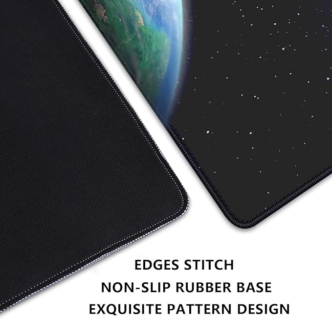 Earth and Starry Sky Large Desktop Mouse Pad, Desk Mat for Keyboard and Gaming, Office Home Work (27.5X11.8 in)