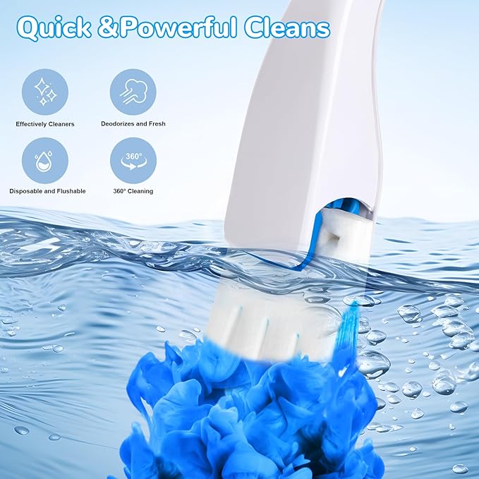72 Refills Flushable Toilet Refills, Disposable Toilet Bowl Paper Bulk, Fresh Toilet Brush Refill Pads for Toilet and Bathroom, Toilet Brush Accessories(No Handle)