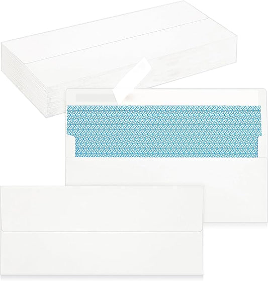 50 Pack #10 Business Envelopes, Self Seal Standard White Envelopes for Secure Business & Legal Mailing, Office, Checks, Letter, Invoices, 4 1/8 x 9 1/2 Inches