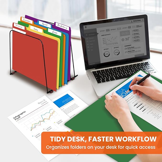 Colored File Folders Letter Size, 60 Pack 6 Colors Bright Folders 1/3 Cut Tabs, Assorted Pastel Color Office School Buiness Folders for Filing Organization, Paper File Folder Bulk Set