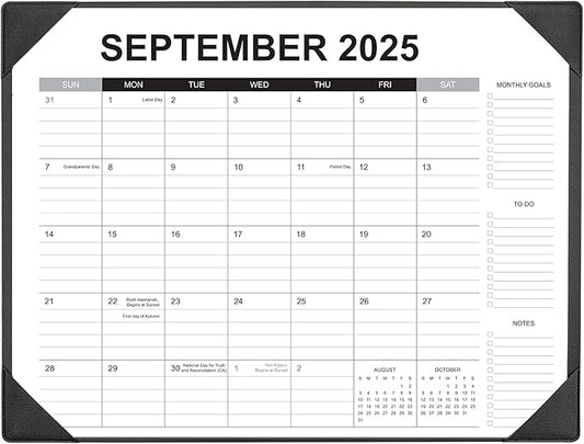 Desk Calendar 2025-2026 with Desk Mat – 22" x 17" Large Desk Pad Calendar Runs From Sep 2025 to Dec 2026, Office Supplies Desktop Monthly Calendar for Home & Office