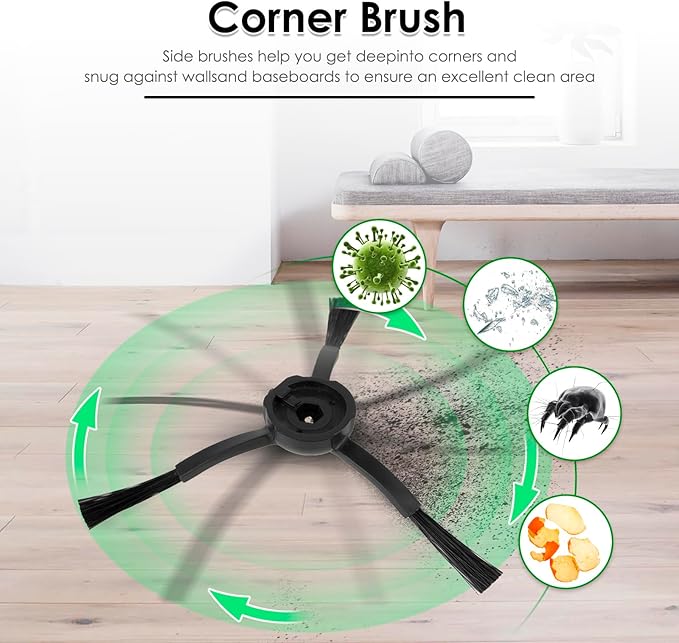 (26 Pack) Q5 Pro Plus Replacement Parts Accessories for Roborock Q5 Pro Plus, Q5 Pro+, Q8 Max, Q8 Max+ Robot Vacuum, 4 Roller Brushes, 6 HEPA Filters, 6 Side Brushes, 6 Dust bags, 4 Mop Pads
