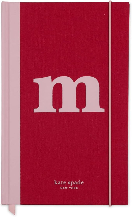 kate spade new york Just Mine Notebook Journal, Monogram Cloth Hardcover Journal, 8.25" x 5.25", Diary Includes 168 Lined Pages, (M)