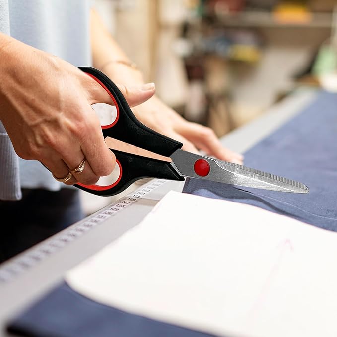 3-pack All Purpose Scissors 3 Sizes Ultra Sharp SS Blades Comfort Non-Slip Ergonomic Handle Great as Office Gifts, Home, Kitchen Shears, School, Sewing Fabrics, Crafts, And Multipurpose