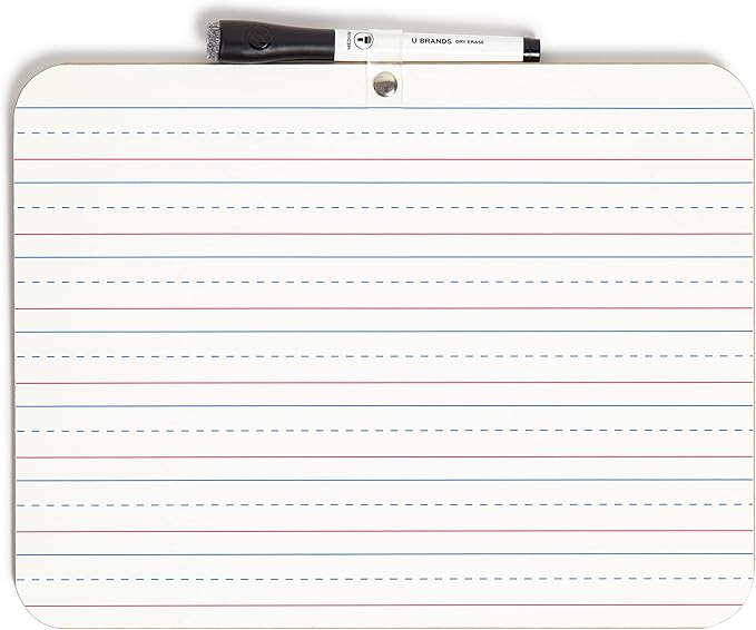 U Brands Dry Erase Lap Board, Double Sided, 9" x 12" Inches, Dry Erase Marker Included, Small White Board, 1 Count