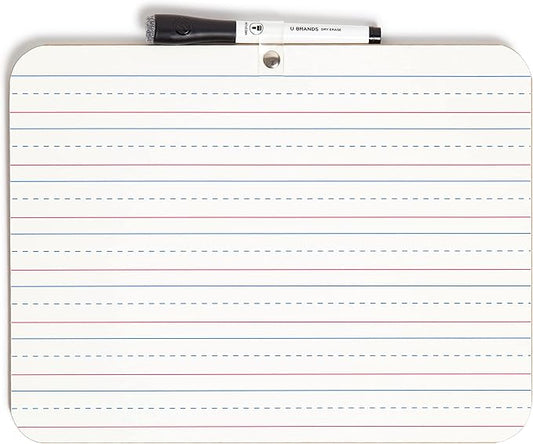 U Brands Dry Erase Lap Board, Double Sided, 9" x 12" Inches, Dry Erase Marker Included, Small White Board, 1 Count
