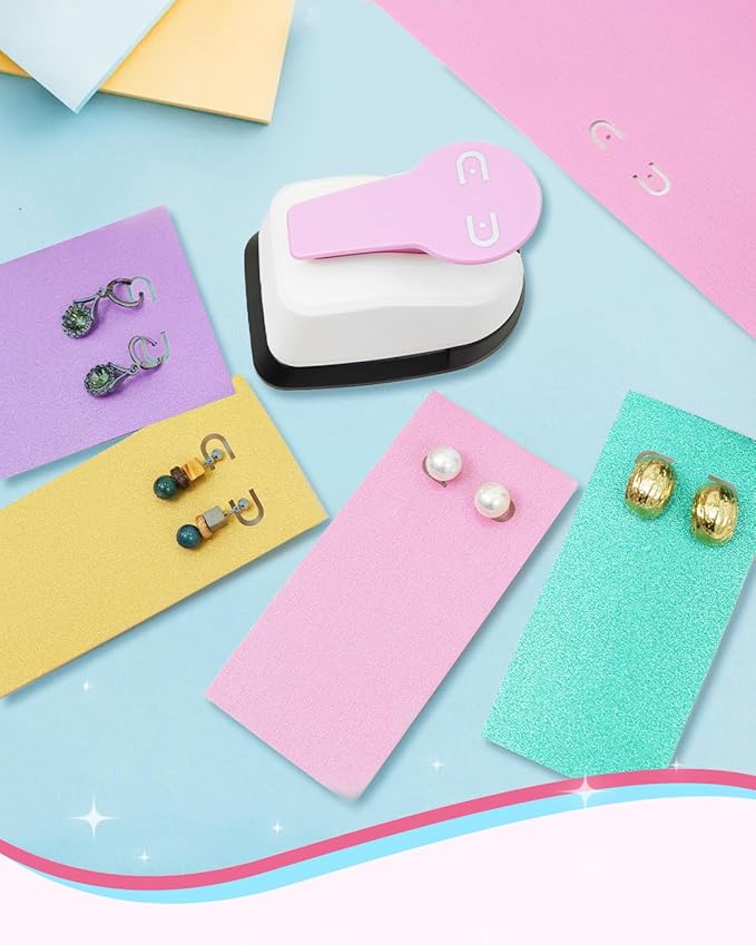 UCEC Leverback Earring Card Punch, Earring Hanging Card Hole Punch, Earring Hole Puncher Earring Cards with Holes for Selling & Displaying Jewelry to DIY