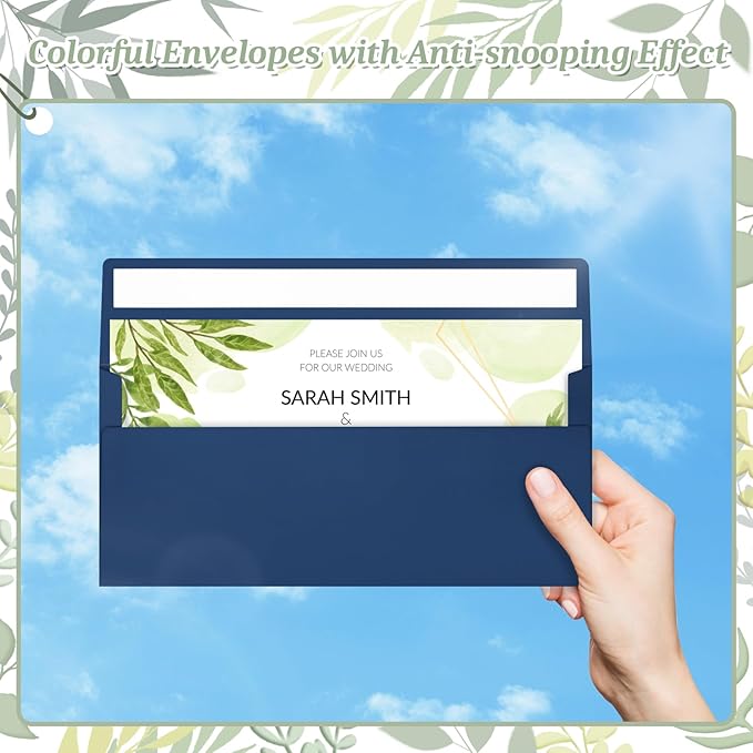Mulbozy 50 Pcs Navy Blue #10 Business Envelopes, Self Seal Standard Envelopes, Windowless Business Mailing Envelopes for Office Checks Letters Invoices Statements Wedding, Size 4-1/8 x 9-1/2 inch