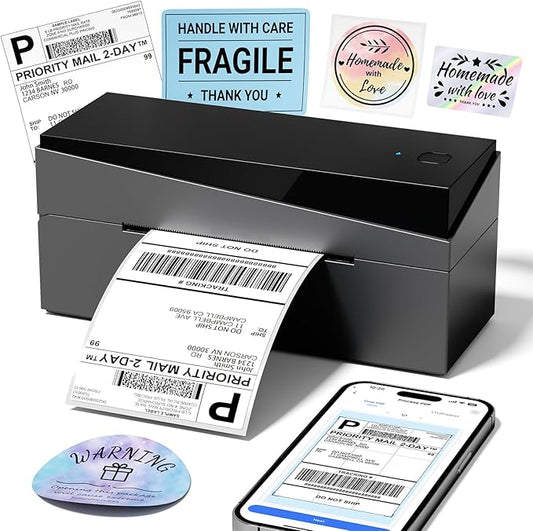 Bluetooth Shipping Label Printer 4x6, 249BT Thermal Label Printer 4x6 for Small Business, Shipping Packages, Office, Home, Compatible with Android iPhone iPad Windows macOS Tiktok USPS Etsy